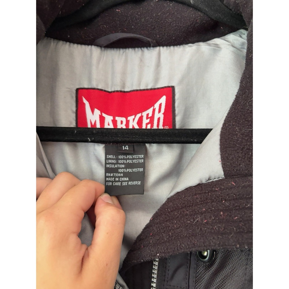 Vintage Marker Ski Jacket Womens 14 Black Reflective Gorpcore RN73344 90s - Picture 3 of 5